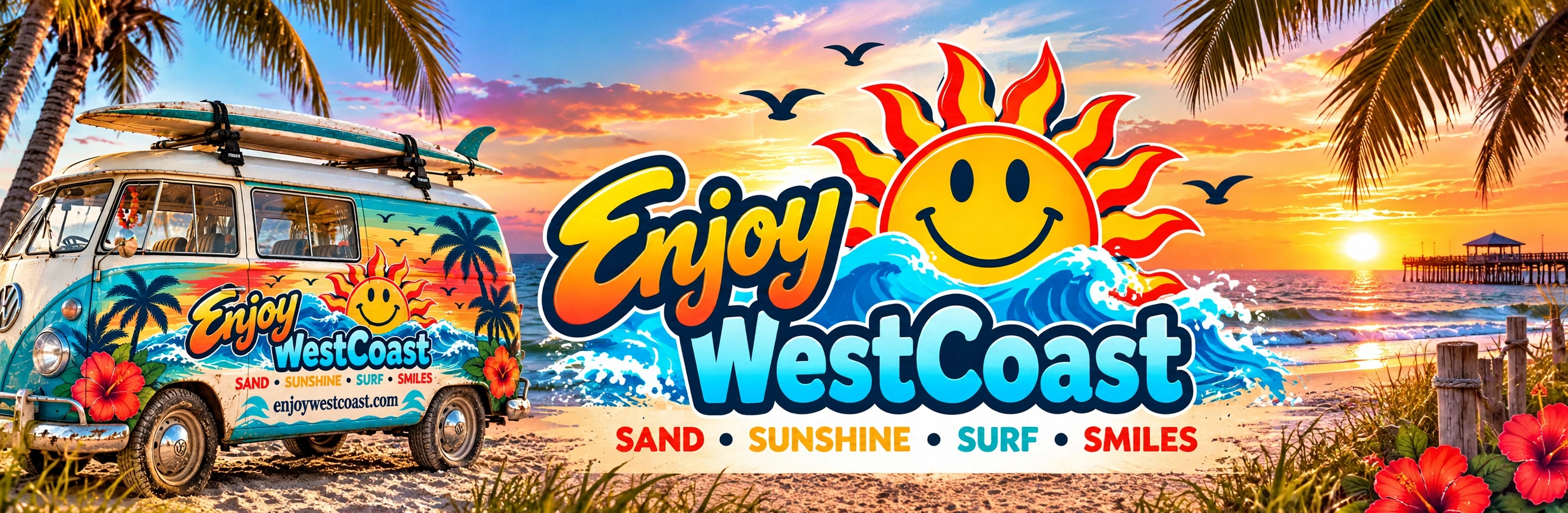 Enjoy West Coast — Sand • Sunshine • Surf • Smiles